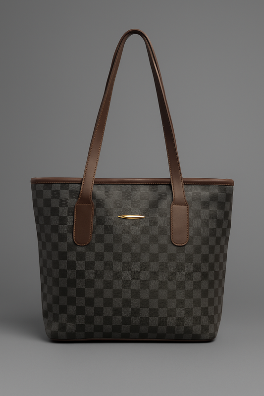 T&A Premium Checkered Shoulder Bag for Women | Water-Resistant | Stylish & Trendy Design Shoulder Bag | Multi-Utility | Large Capacity | Commuting, Leisure, Work, Casual & Daily Use