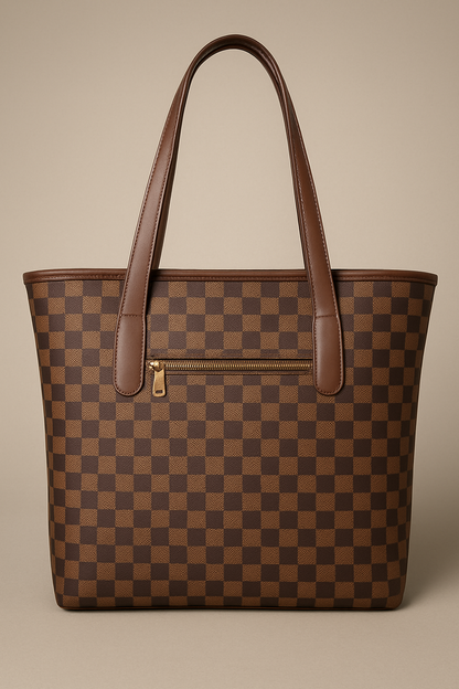 T&A Premium Checkered Shoulder Bag for Women | Water-Resistant | Stylish & Trendy Design Shoulder Bag | Multi-Utility | Large Capacity | Commuting, Leisure, Work, Casual & Daily Use