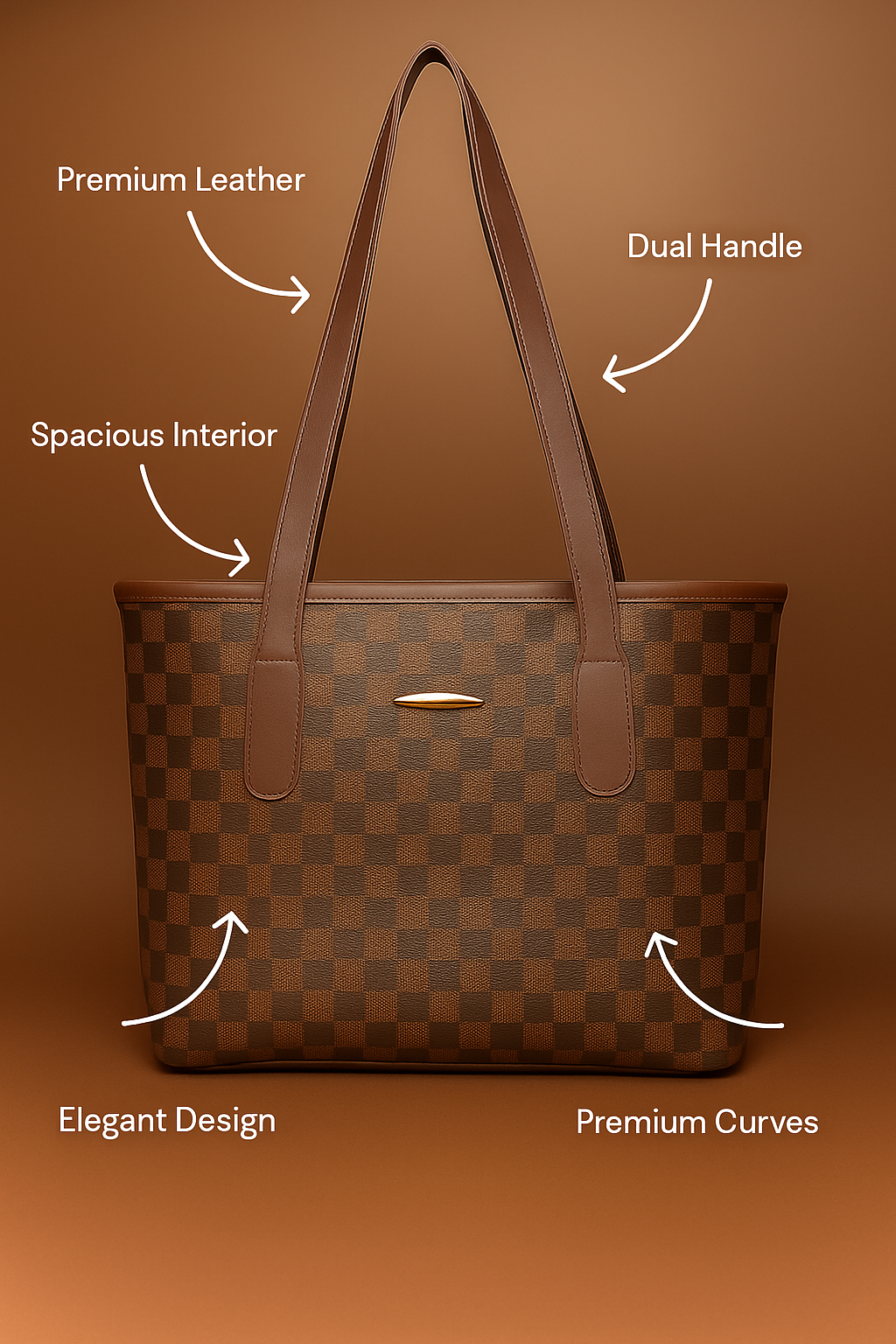 T&A Premium Checkered Shoulder Bag for Women | Water-Resistant | Stylish & Trendy Design Shoulder Bag | Multi-Utility | Large Capacity | Commuting, Leisure, Work, Casual & Daily Use