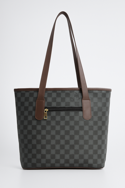 T&A Premium Checkered Shoulder Bag for Women | Water-Resistant | Stylish & Trendy Design Shoulder Bag | Multi-Utility | Large Capacity | Commuting, Leisure, Work, Casual & Daily Use